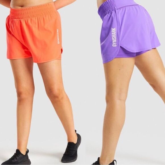 Gymshark Pulse Mid Rise Shorts Neon Orange - Picture 2 of 11